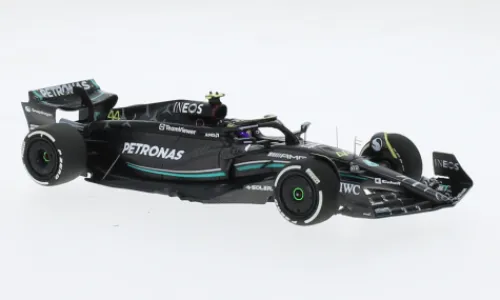 Minichamps Mercedes AMG W14 E Performance, Formel 1, GP Bahrain, 2023, Mercedes AMG Petronas Formula One Team, Petronas, #44, L.Hamilton, 1:43, Hot