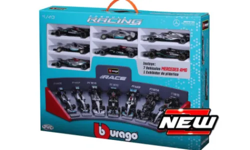 Bburago Mercedes 7 Car Set: W05 + W07 + W10 + W12 + W13 + W14 + W15, 1:43,