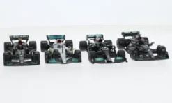Bburago Mercedes 4er Set: Mercedes AMG Formula 1, Formel 1, Mercedes AMG Petronas Formula One Team, Petronas, 1:43, Best