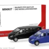 Herpa MiniKit Mercedes 2er Set: Vito Bus (W639), schwarz/blau, 2010, 1:87,