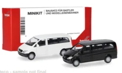 Herpa MiniKit Mercedes 2er Set: Vito Bus (W639), weiss/schwarz, 2002, 1:87, Discount