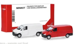 Herpa MiniKit Mercedes 2er Set: Vito Kasten (W639), weiss/rot, 2010, 1:87, Best