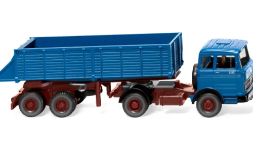 Wiking Mercedes Hinterkippersattelzug, blau, 1968, 1:87, Best