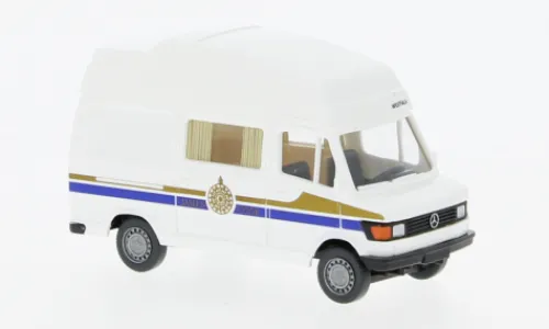 Wiking Mercedes MB 207 D James Cook, weiss/Dekor, 1977, 1:87, Discount