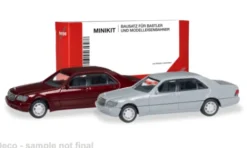 Herpa MiniKit Mercedes S-Klasse (W140), dunkelrot/grau, 1:87, Discount