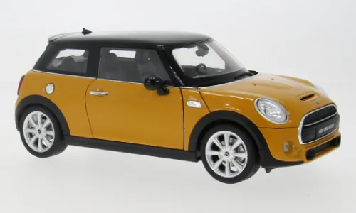 Welly Mini Cooper S, dunkelgelb, 1:18, New