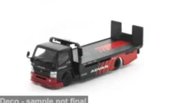 Pop Race Mitsubishi Fuso 300 Flatbad, schwarz/rot, Advan, 1:64, New