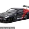 Tarmac Works Nissan GT-R (R35) LB Work Type 2, schwarz/rot, 2026, Advan, 1:64, Hot