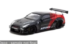 Tarmac Works Nissan GT-R (R35) LB Work Type 2, schwarz/rot, 2026, Advan, 1:64, Hot