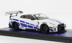 Tarmac Works Nissan GT-R (R35) LB Work Type 2, weiss/blau, 1:43, New