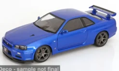 KK Scale Nissan GT-R R34 V-Spec II, blau, 2001, 1:12, Clearance