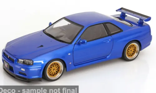 KK Scale Nissan GT-R R34 V-Spec II, blau, 2001, 1:12, Sale