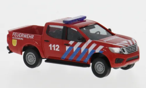 Busch Nissan Navara D231, 2015, Feuerwehr Glücksburg, 1:87, New