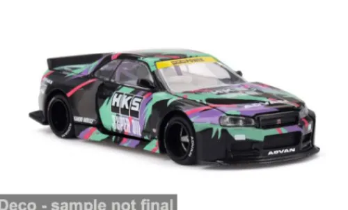 Mini GT Nissan Skyline GT-R (R34), grün/violett, 1999, 1:64, New