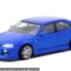 Tarmac Works Nissan Skyline R34 GT-R, blau, 1:64,