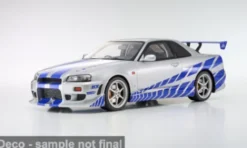 Kyosho Nissan Skyline R34 GT-R, silber/blau, 2001, 1:12, Sale