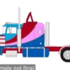 IXO America Peterbilt 359, blau/pink, 1973, 1:64, New