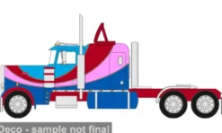 IXO America Peterbilt 359, blau/pink, 1973, 1:64, New