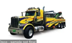 IXO America Peterbilt 359 Wrecker, gelb/violett, 1980, 1:43, Best