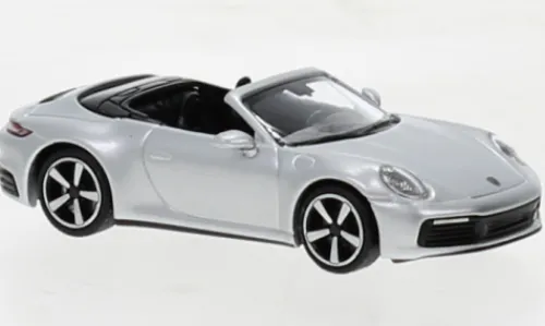 Minichamps Porsche 911 (992) Carrera 4S Cabriolet, silber, 2019, 1:87, Hot