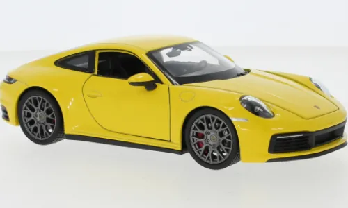 Welly Porsche 911 (992) Carrera 4S, gelb, 2019, 1:24, Best