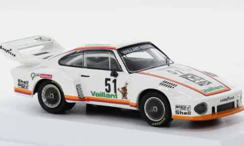 Tarmac Works Porsche 935/77, DRM, Bergischer Löwe Zolder, 1977, Kremer Racing, Vaillant, #51, B.Wollek, 1:64,