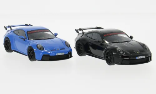 Minichamps Porsche 2er Set: 911 (992) GT3, blau/schwarz, 2021, Sport Auto Collection, 1:43, Discount