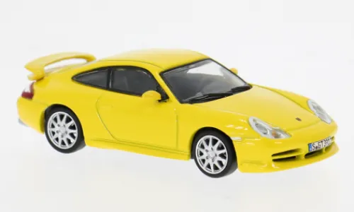 Tarmac Works Porsche 911 GT3 (996), gelb, 1:64, Outlet