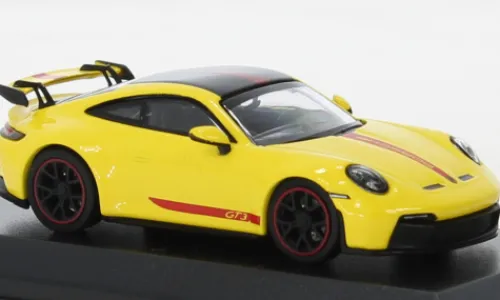 wbros Porsche 911 (992) GT3, gelb, 1:64, Clearance