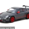 Tarmac Works Porsche 911 (997) GT3 RS, dunkelgrau/rot, 2008, 1:64, Clearance