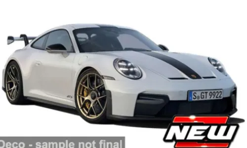 Bburago Porsche 911 GT3, weiss/grün, 2025, 1:43, Clearance