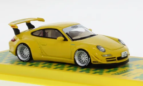 Tarmac Works Porsche 911 (997) RWB, gelb, Notting Hill, 1:64, Hot