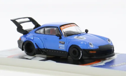 Tarmac Works Porsche RWB 993 ( 10th Anniversary), blau/schwarz, 1:64, Hot
