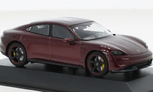 Minichamps Porsche Taycan Turbo S, dunkelrot, 2019, 1:43, Best