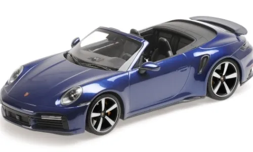 Minichamps Porsche 911 (992) Turbo S Cabriolet, blau, 2020, 1:18, New