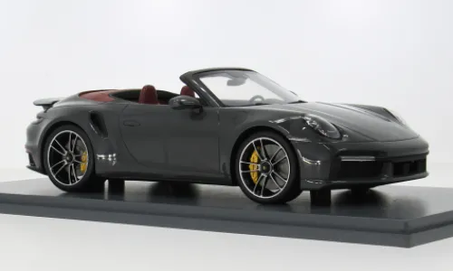 Schuco Porsche 911 (992) Turbo S Cabriolet, grau, 2022, 1:18, Discount
