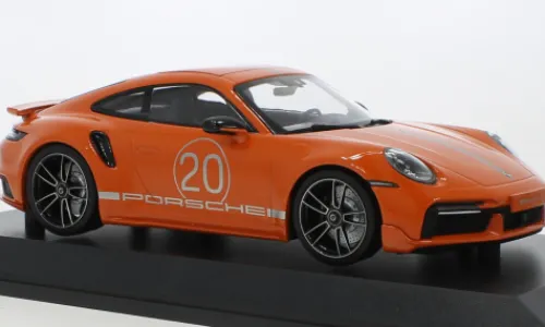 Minichamps Porsche 911 (992) Turbo S, orange, 2021, 1:18, Outlet