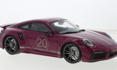Minichamps Porsche 911 (992) Turbo S Sport Design, dunkelrot, 2021, 1:18, Outlet