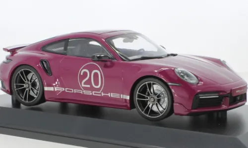 Minichamps Porsche 911 (992) Turbo S Sport Design, rot, 2021, 1:18, New