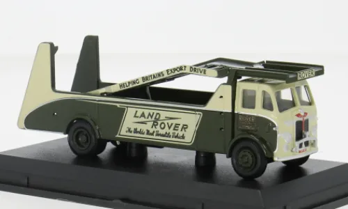 Oxford Rover Car Transporter, grün/beige, 1:76, Best