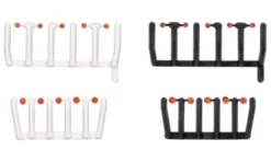 Herpa - 80 Signallicher orangetransparent mit schwarzen und weißen Sockeln, je 20x groß und klein, orange, 1:87, Hot