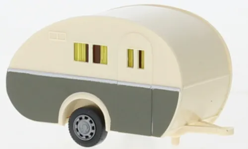 Wiking Sportberger Wohnwagen, beige/grau, 1950, 1:87, Hot