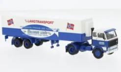 Brekina Volvo F 89 Koffer-SZ, 1972, Langtransport - Hallvard Leröy, 1:87, Discount