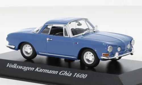 Maxichamps VW Karmann Ghia 1600, blau, 1966, 1:43, New