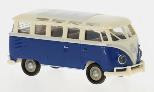 Brekina VW T1b Samba, hellbeige/blau, 1960, 1:87, Hot