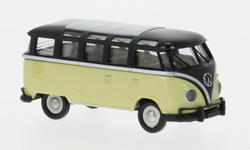 Brekina VW T1b Samba, schwarz/hellgrün, 1960, 1:87, Outlet