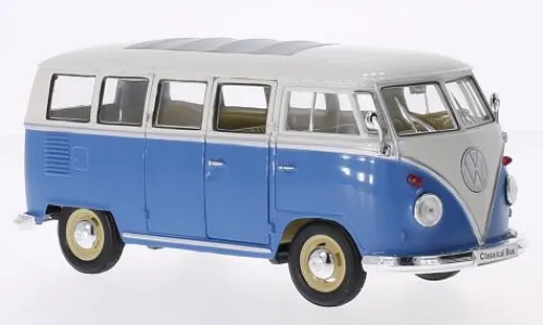 Welly VW T1 Bus, blau/weiss, 1963, 1:24, Discount
