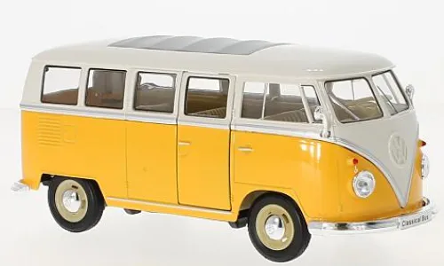 Welly VW T1 Bus, gelb/weiss, 1963, 1:24, Best