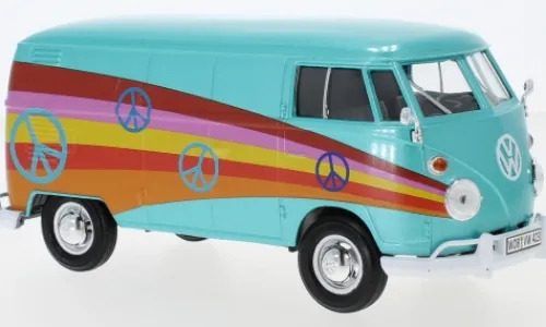 Motormax VW T1 Kasten, türkis/Dekor, 1:24, Clearance
