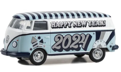 Greenlight VW T2 Kastenwagen, Happy New Year 2024, 1:64, Hot